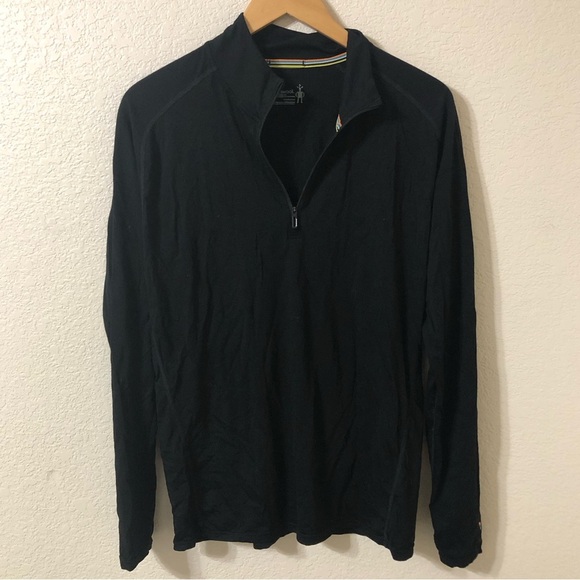 Smartwool Men's Merino 150 Wool Black 1/4 Zip-Up Sweater - Size Large - Picture 1 of 8